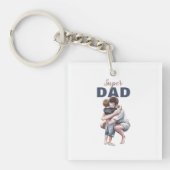 Super Papa Watercolor Design Sleutelhanger (voorkant)
