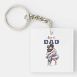 Super Papa Watercolor Design Sleutelhanger