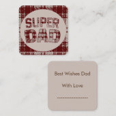 Super papa wenkbrauw geruit notitiekaart notitiekaartje (Voorkant / Achterkant)