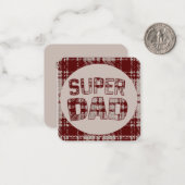 Super papa wenkbrauw geruit notitiekaart notitiekaartje (Voorkant / Achterkant in situ)