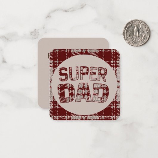 Super Papa Wenkbrauw Geruite Notitiekaart Notitiekaartje (Voorkant / Achterkant in situ)