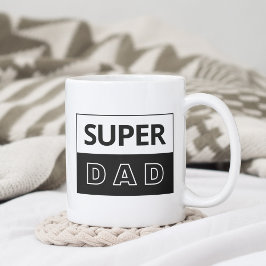 Super Papa | Zwarte En Witte Papa Koffiemok
