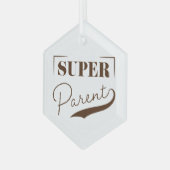 Super Parent Glas Ornament (Voorkant links)