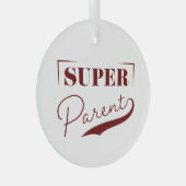 Super Parent Glas Ornament (Voorkant Rechts)