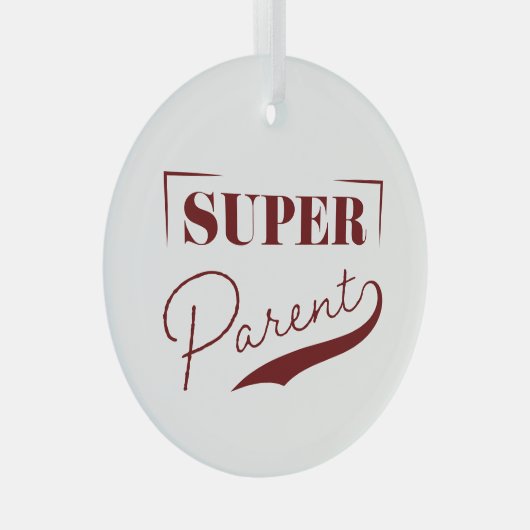Super Parent Glas Ornament (Voorkant Rechts)
