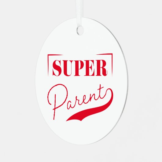 Super Parent Metalen Ornament (Voorkant links)