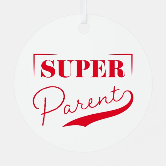 Super Parent Metalen Ornament (Achterkant)