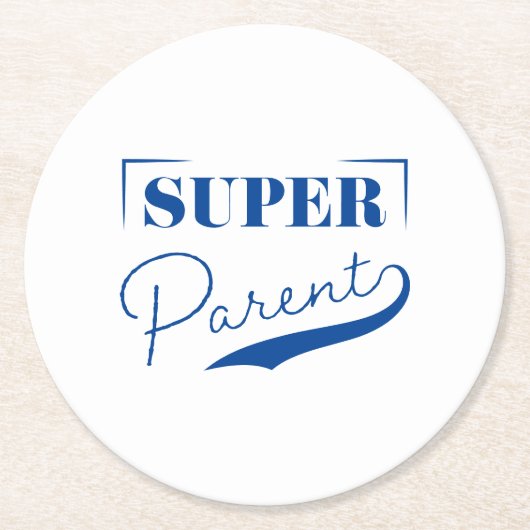 Super Parent Ronde Kartonnen Onderzetter (Voorkant)