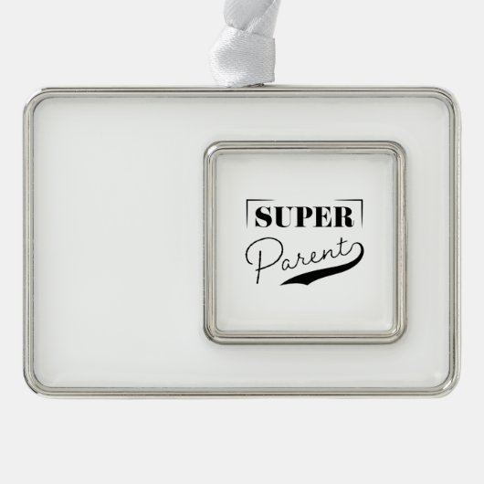 Super Parent Verzilverd Omlijst Ornament (Voorkant)