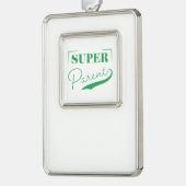Super Parent Verzilverd Omlijst Ornament (Links)