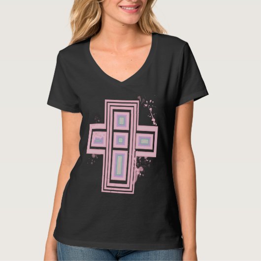 Super Pastel Goth Graffiti Kruis T-shirt (Voorkant)