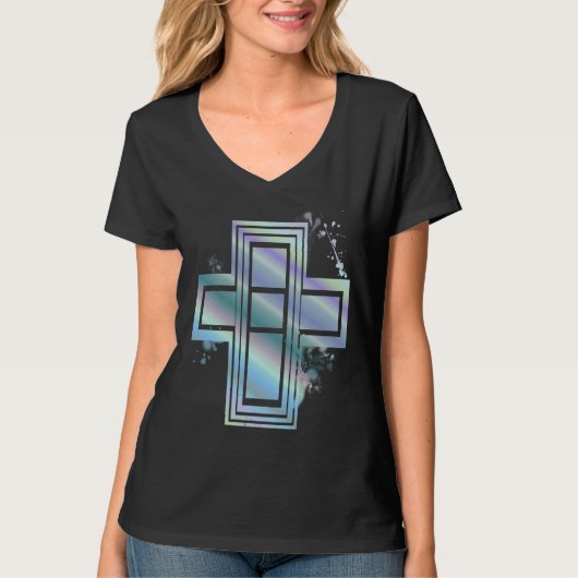 Super Pastel Goth Graffiti Kruis T-shirt (Voorkant)