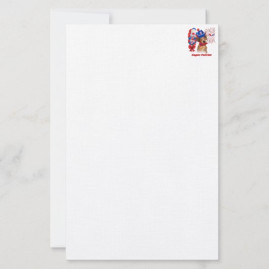 Super Patriot Dachshund Stationery Briefpapier (Voorkant)