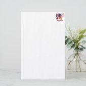 Super Patriot Dachshund Stationery Briefpapier (Staand voorkant)