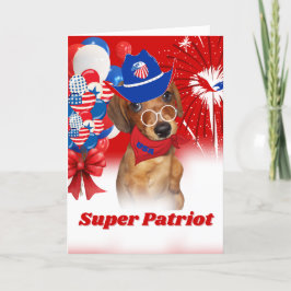 Super Patriot Dachshund Wenskaart Kaart