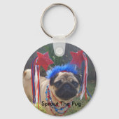 Super Patriotic Pug Sleutelhanger (Voorkant)
