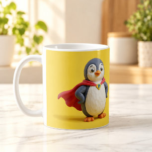 Super Penguïn Held Cute Klei Cartoon Mok