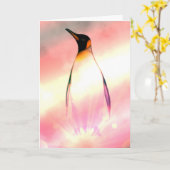 Super Penguin Verjaardag Kaart (Gele Bloem)