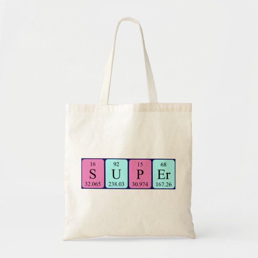 Super periodieke lijstnaam canvas tas (Voorkant)