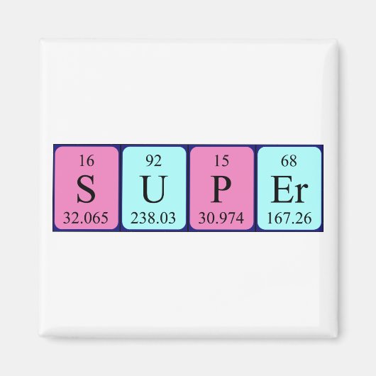 Super periodieke tabelnaam magneet (Voorkant)