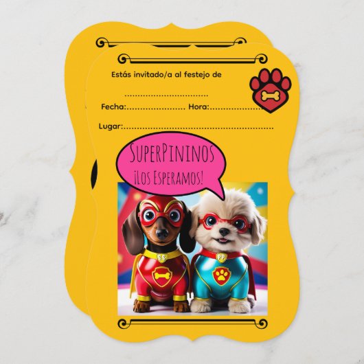 “Super Perritas al Rescate: ¡A festejar! Kaart (Voorkant / Achterkant)