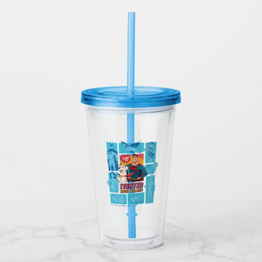 Super Pets & Justice League - Draai je vingers aan Acryl Drinkbeker (Voorkant)