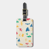 Super Pets & Justice League Silhouette Pattern Bagagelabel (Voorkant verticaal)