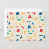 Super Pets & Justice League Silhouette Pattern Briefkaart (Voorkant / Achterkant)