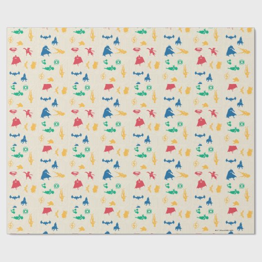 Super Pets & Justice League Silhouette Pattern Cadeaupapier (Vlak)