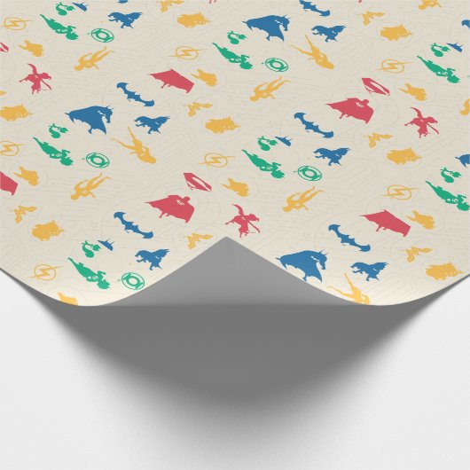 Super Pets & Justice League Silhouette Pattern Cadeaupapier (Hoek)