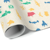 Super Pets & Justice League Silhouette Pattern Cadeaupapier (Rol Hoek)