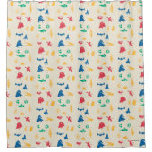 Super Pets & Justice League Silhouette Pattern Douchegordijn (Voorkant)