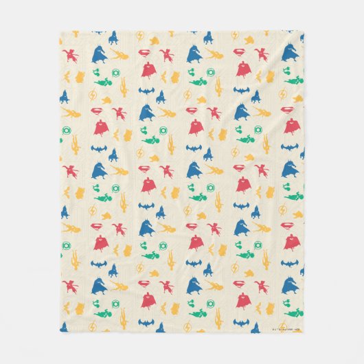 Super Pets & Justice League Silhouette Pattern Fleece Deken (Voorkant)