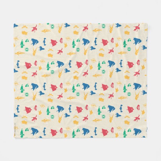 Super Pets & Justice League Silhouette Pattern Fleece Deken (Voorkant (Horizontaal))
