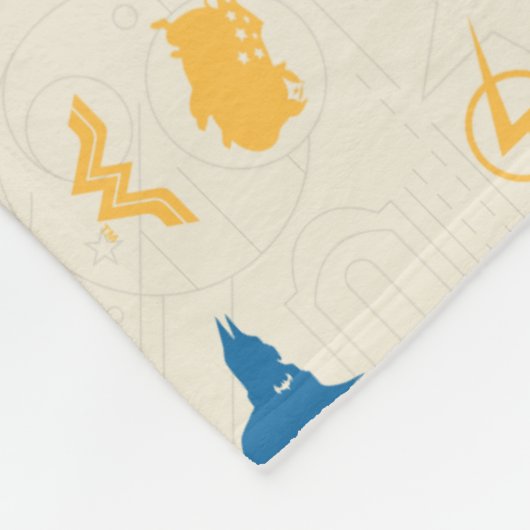 Super Pets & Justice League Silhouette Pattern Fleece Deken (Hoek)