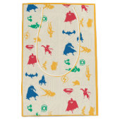 Super Pets & Justice League Silhouette Pattern Medium Cadeauzakje (Voorkant)