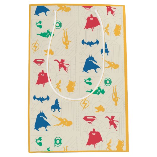 Super Pets & Justice League Silhouette Pattern Medium Cadeauzakje (Voorkant)