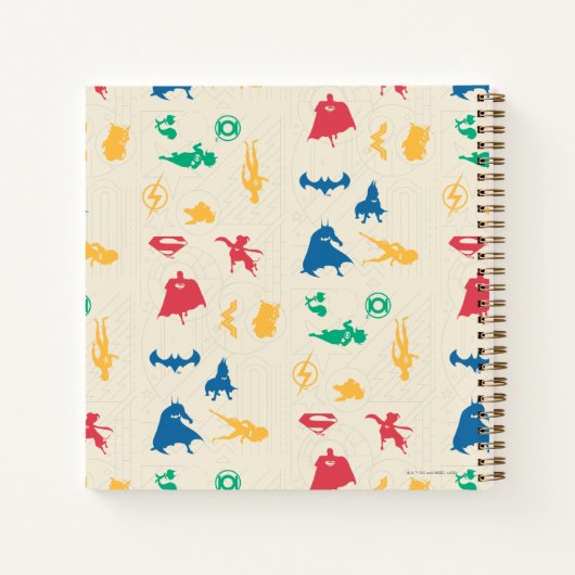Super Pets & Justice League Silhouette Pattern Notitieboek (Achterkant)