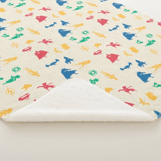 Super Pets & Justice League Silhouette Pattern Sherpa Deken (3/4)