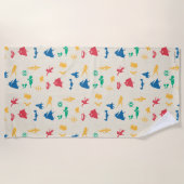 Super Pets & Justice League Silhouette Pattern Strandlaken (Voorkant)