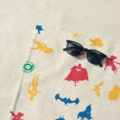 Super Pets & Justice League Silhouette Pattern Strandlaken (In situ)