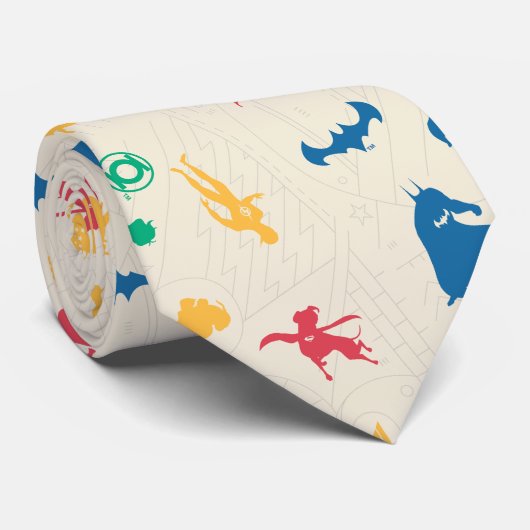 Super Pets & Justice League Silhouette Pattern Stropdas (Opgerold)