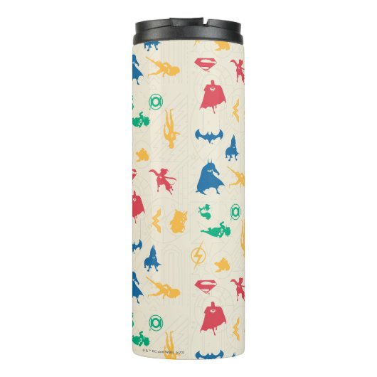 Super Pets & Justice League Silhouette Pattern Thermosbeker (Achterkant)