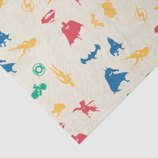 Super Pets & Justice League Silhouette Pattern Tissuepapier (Detail)