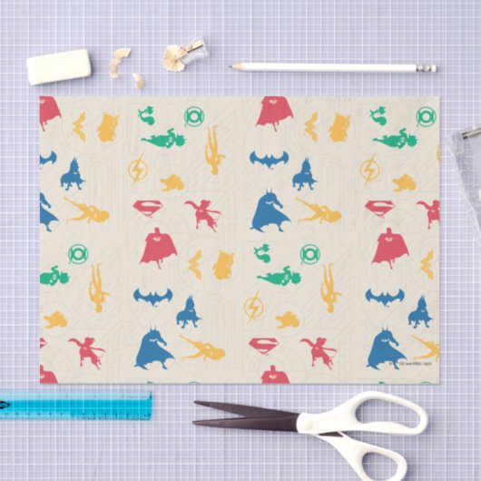 Super Pets & Justice League Silhouette Pattern Tissuepapier (Craft)