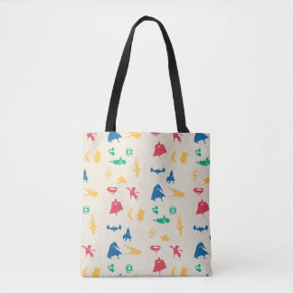 Super Pets & Justice League Silhouette Pattern Tote Bag