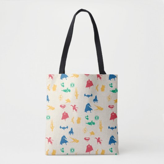 Super Pets & Justice League Silhouette Pattern Tote Bag (Voorkant)