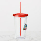 Super-Pets patrouillerende metropolis Acryl Drinkbeker (Rechts)