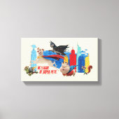 Super-Pets patrouillerende metropolis Canvas Afdruk (Voorkant)