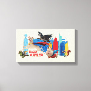 Super-Pets patrouillerende metropolis Canvas Afdruk